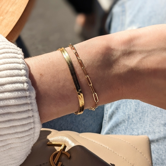 Gold Filled Herringbone Bracelet - Picture 3 of 3